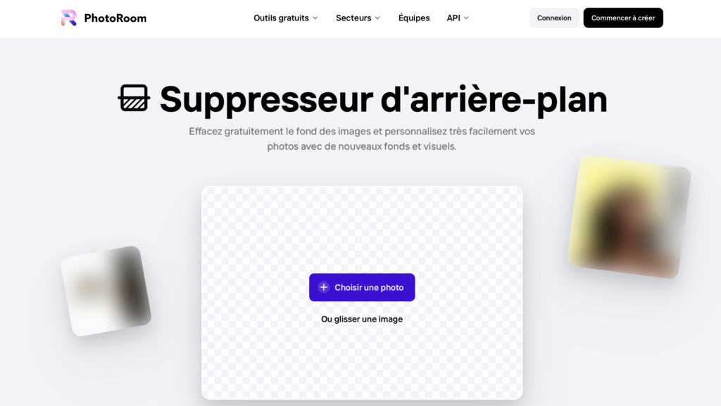 interface de PhotoRoom